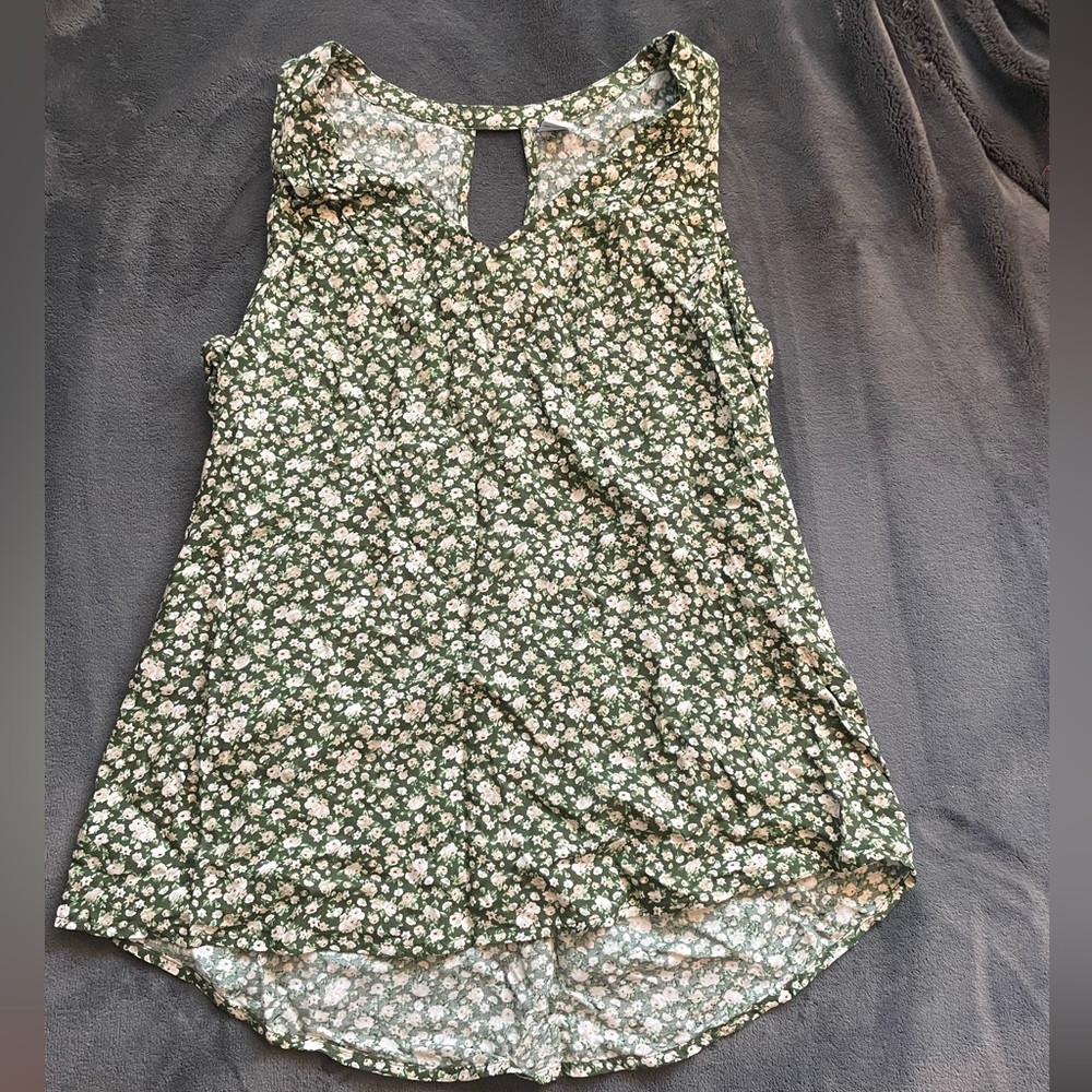 XS Green Floral Old Navy Tank